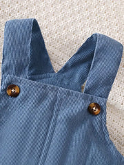 Solid Color Casual Corduroy Overalls