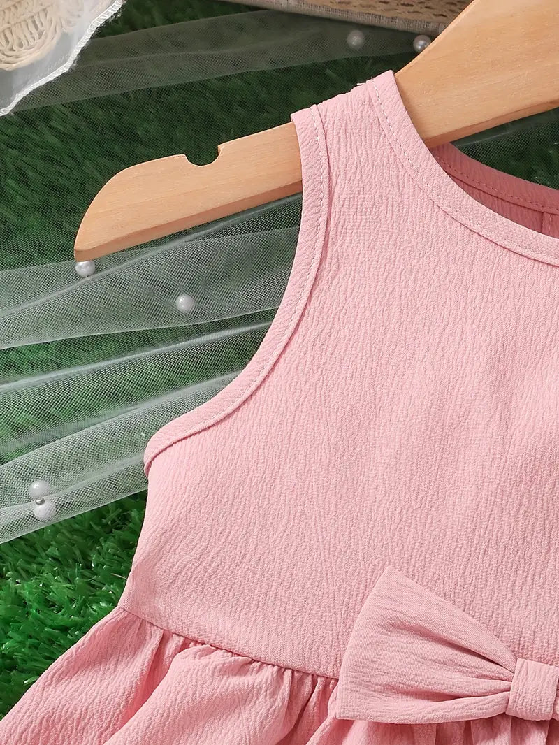 Sleeveless, Button Detail Chic Summer Princess Dress