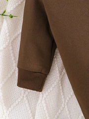 1pc Warm Hooded Round Neck Long Sleeve Bodysuit