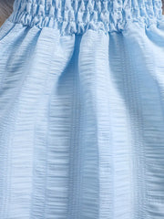 Bubble Sleeve Plain Color Dress with Cute Hat Two-piece Set
