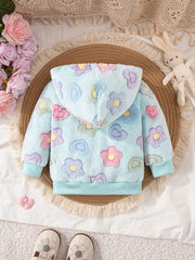 1pc Cozy Plush Hooded Jacket
