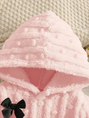 Bow Hooded Top and Trousers Two-Piece Combination Set