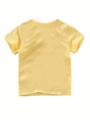 Short Sleeves Cartoon Elephant Cotton T-shirt Tee Top