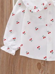 Ruffled Edging And Additional Button Details Collar Shirts