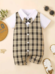 Cute Style Short Sleeve Outdoor Romper With Faux Collar