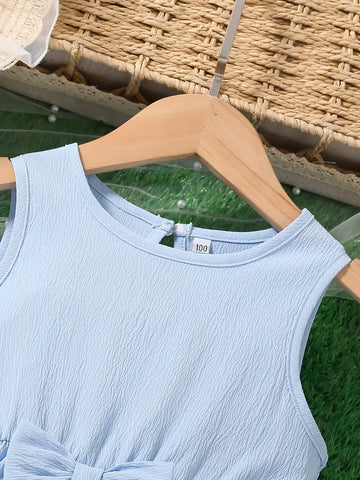 Sleeveless, Button Detail Chic Summer Princess Dress