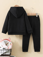 2pcs Hoodie And Pants,Letter Print Long Pants Set