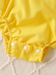 Casual Triangle With Sunflower Print Bodysuit