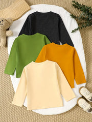 4pcs Cotton Blend Long Sleeve T-Shirts