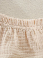 Wrinkle Cloth Short Sleeve Pajama Pants Set