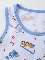 3-Pack Excavator Cartoon Universe Dinosaur Pattern Casual Tank Tops