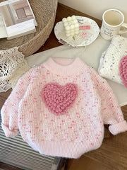 Love Top Little Girl Korean Version Knitted Sweater