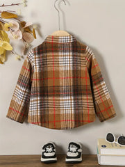 Casual Chic Girls' Plaid Knit Shirt