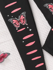 Comfy Slim Butterfly Graphic Leggings Yoga Pants