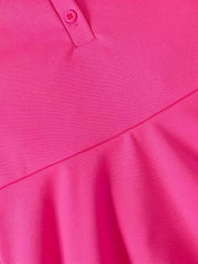 Summer Sleeveless Polo Dress with Heart Print & Stripes