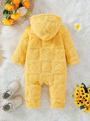 Warm Heart Jacquard Hooded Jumpsuit