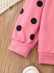 Toddler Rabbit Polka Dot Print Long Sleeve Pullover