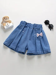 Casual Ruffled Denim Shorts