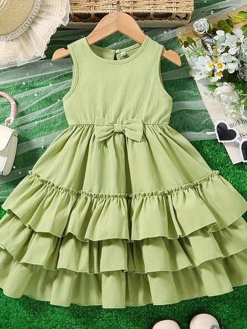 Sleeveless, Button Detail Chic Summer Princess Dress