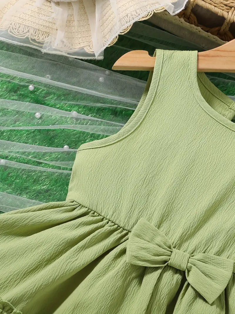 Sleeveless, Button Detail Chic Summer Princess Dress