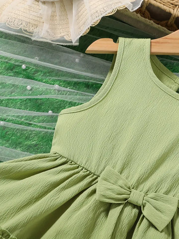 Sleeveless, Button Detail Chic Summer Princess Dress