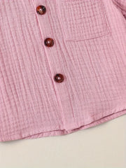 Wrinkle Cloth Short Sleeve Pajama Pants Set