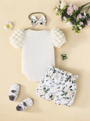 Casual Shorts Sleeve Bubble Sleeve Romper