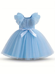 Sleeveless Tulle Tutu with Bow Detail  Dress