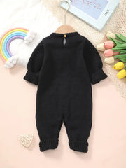 Floral Embroidered Knitted Romper