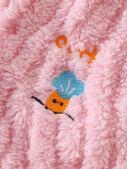 Plush Cute Rabbit Embroidered Hooded Bodysuit