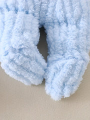 Plush Cute Rabbit Embroidered Hooded Bodysuit