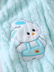 Plush Cute Rabbit Embroidered Hooded Bodysuit