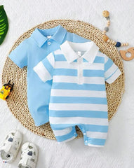 Cozy Polo Style Sleeve Rompers