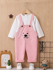 Plush Denim Dungaree Set